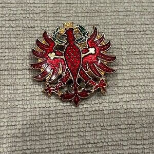 Vintage WWI Austria Hungary Empire Eagle of Tyrol Enamel Cap Badge Brooch